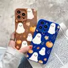 Funda de teléfono de calabaza fantasma sonriente más vendida para iPhone 17, estilo lindo, funda protectora con acabado mate para Apple 18 Pro