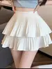 2026 Verano Nuevo Estilo Estilo Princesa Falda de Pastel Plisada Poliéster Ligeramente Elástico Color Sólido Empalme Fresca y Dulce Falda