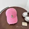Boné de Baseball Bordado de Urso para Meninos e Meninas Cor Doce Coreana Desenho Animado Urso Bordado Chapéu de Sol Infantil