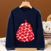 Suéter de Tricô Gola Redonda Liso 100% Lã Outono/Inverno 2026 Manga Longa Feminino Estilo Pequena Fragrância Jacquard Pera Suéter de Lã Infantil Top