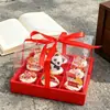 Día Nacional de la República de China 2026: Decoraciones para cupcakes de nueve cuadrículas, temática "Amo China", con una pequeña figura de panda sosteniendo una bandera