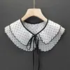 Gola Falsa de Renda Versátil Novo Estilo Xale Feminino Acabamento em Renda Decoração de Temperamento Rejuvenescedora Gola Lisa Lenço Pequeno Gola Falsa