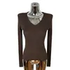 Top de punto sexy de cuello en V versátil ajustado para mujer, moda femenina de Dongdaemun, Corea