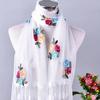 Novo Lenço Bordado Estilo Coreano Dupla Camada Beleza Gaze Lenço Feminino Renda Emendada Rosa Borboleta Fabricante Comércio Exterior