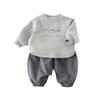 Conjunto de Sudadera para Bebé Niño Ropa de Otoño Dibujos Animados Lindo Mangas Largas Ropa de Primavera y Otoño para Pequeños para Salir y Elegante Conjunto de Dos Piezas