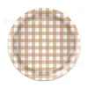 Bp011 Plato de Papel a Cuadros Vajilla para Fiesta Navideña para 8 Personas Plato de Papel Decorativo Desechable a Cuadros de Colores