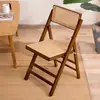 Banqueta Dobrável com Encosto, Pequena Banqueta Doméstica, Banqueta Dobrável Portátil, Cadeira de Jantar Estilo Wabi-Sabi, Cadeira de Jantar de Rattan, Banqueta de Bar