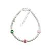 Pulsera de Flor Pequeña de Plata Pura 999 Dopamina Flor Pequeña Cuenta Espaciadora Accesorio Pulsera Versátil