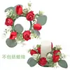 Guirlanda de Velas de Eucalipto Decoração de Natal Guirlanda Círculo de Cera Rosa Adereços para Janela Mesa de Jantar Arranjo de Casamento Flores Artificiais
