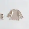 Otoño Nuevo Bebé Dianxi Cárdigan Simple de Punto con Lazo 3D Chaqueta Bebé Lunares Pantalones de Pierna Ancha Conjunto de Dos Piezas