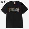 Camiseta Masculina Chaobu Criativa Estampa de Letras Solta Manga Curta Marca da Moda Retro Americano Roupas de Verão 2025 Tendência Ins