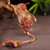 Colgante de Campana de Moneda Tallada de Madera de Azufaifo Rayada por un Rayo con Espíritu de Montaña y Cordón, Colgante para Bolso Estilo Chino, Llavero de Coche
