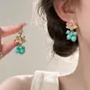 Brincos de Franja com Gota d'Água Vazada, Strass e Pérola Franceses para Mulheres Brincos de Tarraxa de Luxo Leve de Alta Qualidade Borboleta Pingentes de Orelha com Gota de Óleo