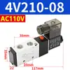 Válvula Solenoide Airtac 4V210-08/310/410 Válvula de Control de Aire de Dos Posiciones y Cinco Vías para Reversión de Cilindro Neumático