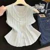Chaleco Tejido de Estilo Suave con Cadena de Perlas Blancas para Ceñir la Cintura para Mujer, Nuevo Top Coreano de Verano Ajustado sin Mangas