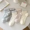 Calcetines de Fibra de Bambú para Mujer, Estilo Delgado de Primavera y Verano, Calcetines Cortos con Volantes, Calcetines Versátiles al por Mayor para Niñas Lolita Lindas