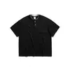 Rumei Camiseta Casual Holgada de Verano de Marca de Moda para Hombre, Estilo Americano Old Money, Falsa de Dos Piezas, Empalmada, Cuello Henley, Manga Corta