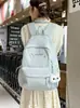 Mochila fresca em tons de rosa pêssego leitoso e branco, mochila estilo ins japonês para meninas, macia, para escola, festas, aulas e passeios, mochila pequena doce