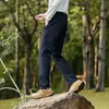 Nuevos pantalones de negocios casuales versátiles elásticos de otoño e invierno, pantalones softshell para exteriores, pantalones rectos de forro polar fino compuesto para hombre