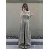 Conjunto de Estilo Minimalista de Alta Intelectualidad: Top de una sola manga corta para mujer, Nuevo conjunto casual relajado de verano 2026 con pantalones