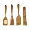 Juego de Utensilios de Cocina de Madera de Acacia, Espátula de Madera Maciza con Mango Largo, Cuchara para Sopa, Colador, Espátula para Cocinar, Herramientas de Cocina para el Hogar