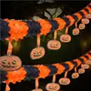 Guirlanda em Forma de Abóbora de Halloween Decoração do Festival Fantasma Cabeça de Fantasma Caveira Aranha Morcego Arranjo Luminoso para Interior