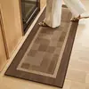 Alfombra de cocina tejida de lino, tira larga especial, absorbente de agua y aceite, antideslizante, estilo vintage, resistente a la suciedad, fácil de mantener