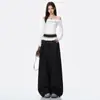 Pantalones Casuales de Pierna Ancha con Adorno de Encaje Verde para Mujer 2026 Otoño Nuevo Estilo Pantalones Rectos Sueltos Plisados Perezosos
