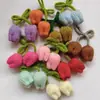 Nueva colección de otoño de accesorios de flor de tulipán de lana para juguetes de peluche hechos a mano DIY, ropa y adornos para bolsos