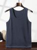 Camiseta de punto fina de cachemira para hombre, cuello en U, sin mangas, para Otoño e Invierno, capa interior, cómoda, agradable a la piel, jersey, capa base