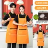 Delantal Impermeable Impresión de Logo Catering Hogar Fresco Supermercado Tienda de Frutas Bolsillo Especial con Cremallera Ropa de Trabajo