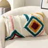 Nueva Funda de Cojín Bordada con Borlas de Chenilla Estilo Marroquí Cojín para Sofá Modelo de Habitación de Alojamiento Rural Cojín Decorativo