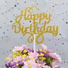 Decoración de pastel bandera de cumpleaños en chino e inglés/tarjeta insertable para decoración de pastel de cumpleaños/bandera insertable de feliz cumpleaños