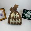 Bolso de Mano para Mujer del Festival del Bote del Dragón Panda, Bolso Cubo Tejido, Estilo Coreano y Japonés Versátil, Bolso Tote Casual, Bolsa para el Almuerzo, Lindo y Divertido