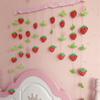 Cortina de Porta Morango Estranho Pele Verde Sem Furos Divisória Pendurada Decoração Coração de Menina Cortina de Porta Desenho Animado para Quarto de Casa
