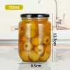 Atacado Garrafa Redonda Transparente para Picles Grau Alimentício Lata Garrafa Selada Garrafa para Geleia Tampa de Folha de Flandres Garrafa para Molho de Pimenta Comercial