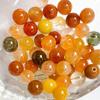 Piedra Natural Cristal Redondas Sueltas Color Caramelo Pulsera DIY Collar Cadena de Teléfono Joyería Perlas con Agujero Recto