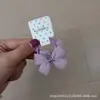 Nueva Diadema Dulce para Bebés y Niños de Primavera y Verano Morado Claro Seda Mini Lazo Banda Elástica Banda para el Cabello Cuerda para el Cabello Flor para el Cabello