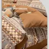 Estilo Fair Isle Algodón Puro Cepillado Juego de Cuatro Piezas para Cama Otoño e Invierno 2025 Nuevo Estilo Algodón Puro Grosor Extra Funda Nórdica Sábanas y Ropa de Cama