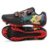 Zapatos de ciclismo sin cierre para bicicleta de montaña hombres y mujeres graffiti zapatos de carretera para ciclismo suela dura zapatos de ciclismo dinámicos zapatos de ciclismo
