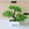 Pino Artificial de Bonsái con Maceta, Mini Planta Falsa para Decoración de Mesa de Interior