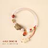 Calcedonia Blanca Hielo Natural Tejido a Mano Original Dibujo Animado DIY Sándalo Hermana Paz y Alegría Tono Pulsera