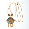 Colgante de candado de la fortuna en color dorado, collar con candado Ruyi, colgante de oro con arena cloisonné azul quemado hueco, estilo cortesano para mujer
