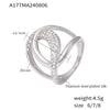 Anillo Chanel Doble C de Circonita de Nuevo Estilo Transfronterizo para Mujer INS Lujo Ligero Acero Titanio Chapado en Oro Real de 18k Anillo de Dedo en stock