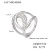 Anillo Chanel Doble C de Circonita de Nuevo Estilo Transfronterizo para Mujer INS Lujo Ligero Acero Titanio Chapado en Oro Real de 18k Anillo de Dedo en stock