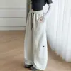 Calça de Moletom Feminina Primavera e Outono 2026 Nova Casual Estilo Coreano Calça de Perna Larga Tricotada para Crianças Maiores Roupa Infantil Transfronteiriça