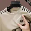Nova blusa estilo comércio exterior, moletom com gola redonda e toque suave para homens, camiseta de manga comprida para primavera e outono, camisa masculina casual e moderna de alta qualidade