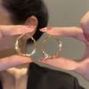 Niche Design Sense Metal Circle Brincos Femininos 2024 Novo Simples Moda All-match High-end Sense Brincos Brincos
