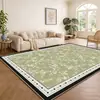 Alfombra de Sala de Estar Vintage Estilo Francés, Tapete para Sofá, Impermeable, Cálido, Estilo Retro, Estilo Lujo Ligero, Lavable, Limpiable con Trapo, Mejora el Ambiente