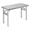 Mesa plegable de acero inoxidable para mercados nocturnos al aire libre, mesa rectangular comercial para barbacoa y comedor, mesa de comedor simple para cocinas de alquiler